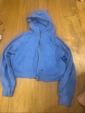 Lululemon Scuba Cropped Blue Zip-Up Hoodie